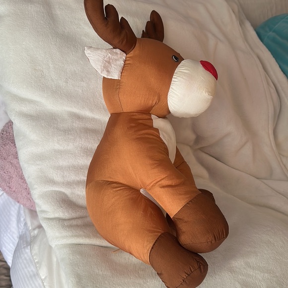 Rudolph the red nose reindeer parachute material, large plush stuffed animal - Picture 6 of 10